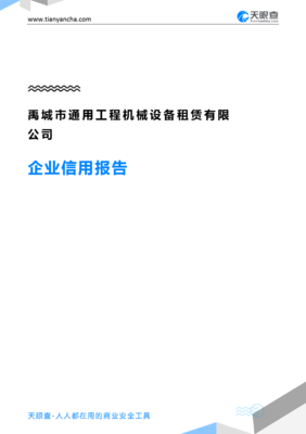 禹城市通用工程机械设备租赁企业信用报告-天眼查